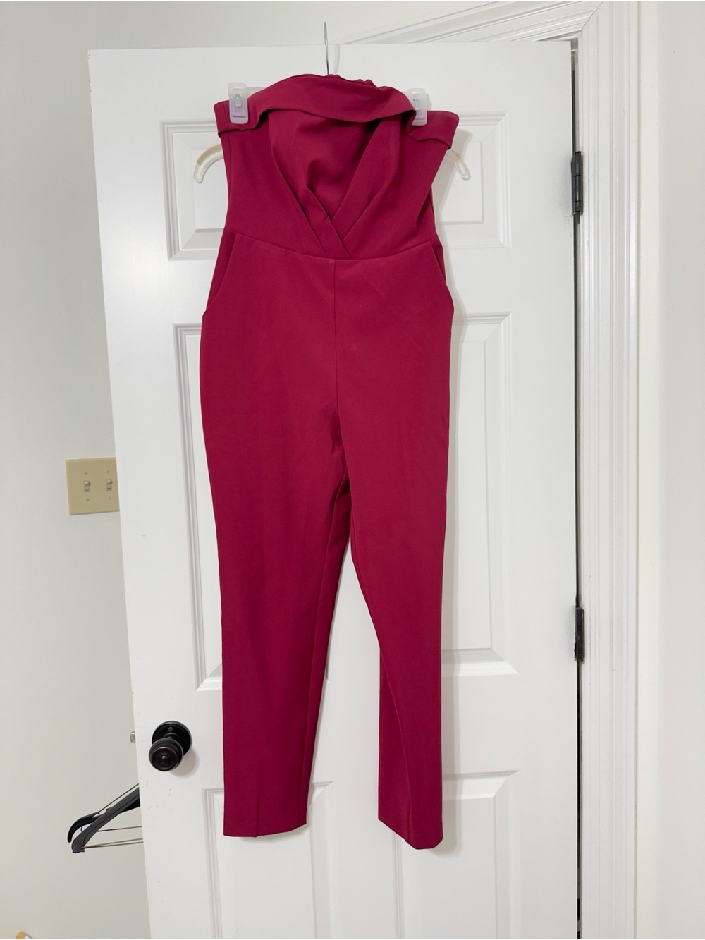Strapless Magenta Jumpsuit